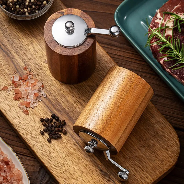 Karnz | Luxuriöses Set aus manuellen Salz- und Pfeffermühlen aus Holz