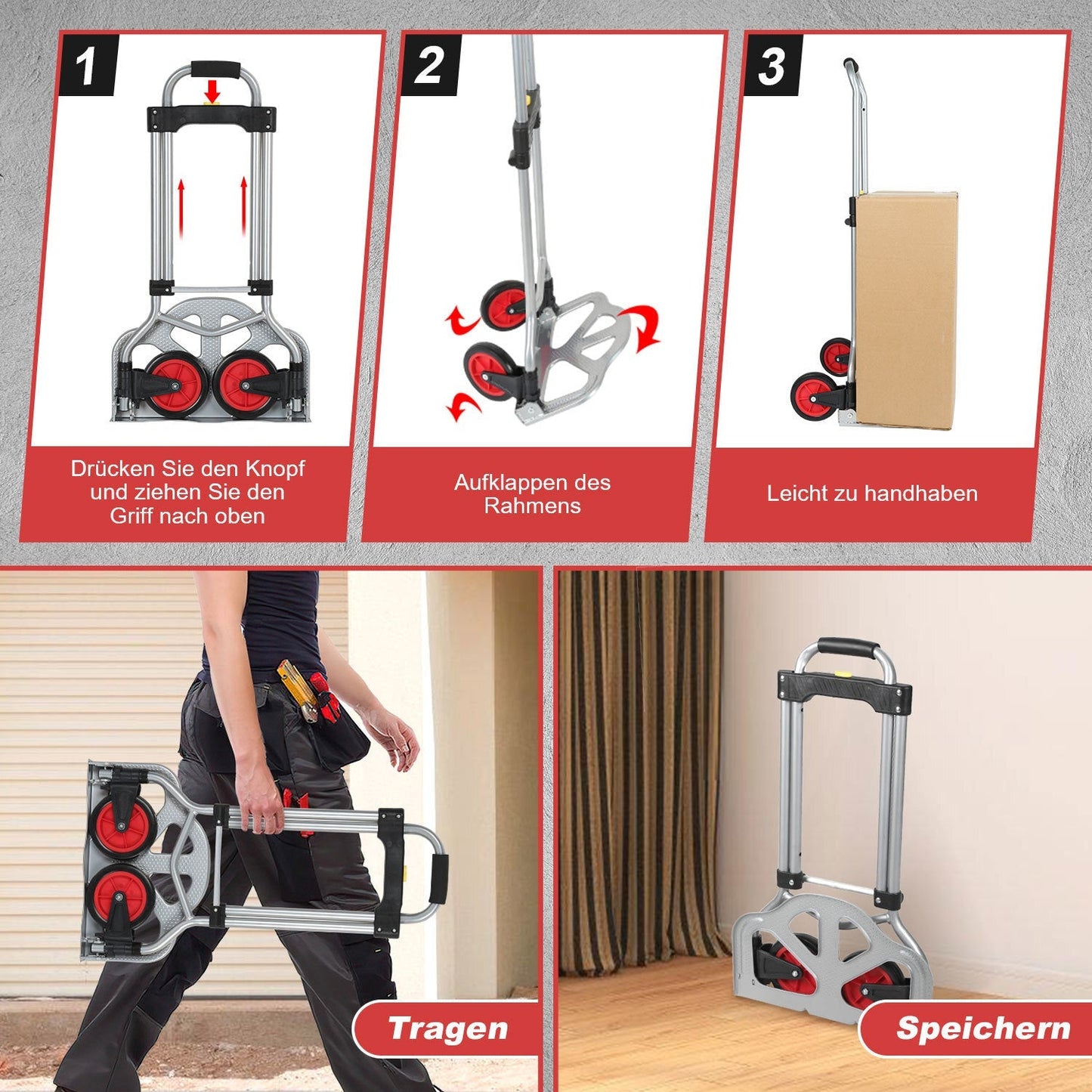 Sackkarre Transportkarre klappbar 60 kg Tragkraft | Karnz
