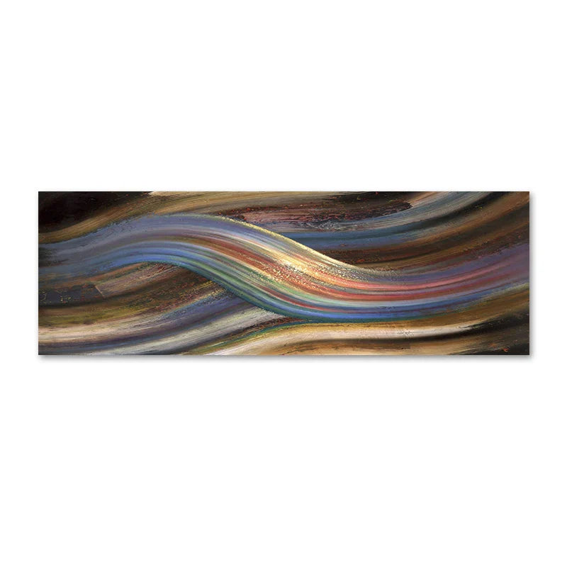 Fließende Regenbogen abstrakte Wandkunst Feine Kunst Leinwanddruck Breitformat Moderne Farben Bilder für über das Bett oder über das Wohnzimmer Sofa | Karnz