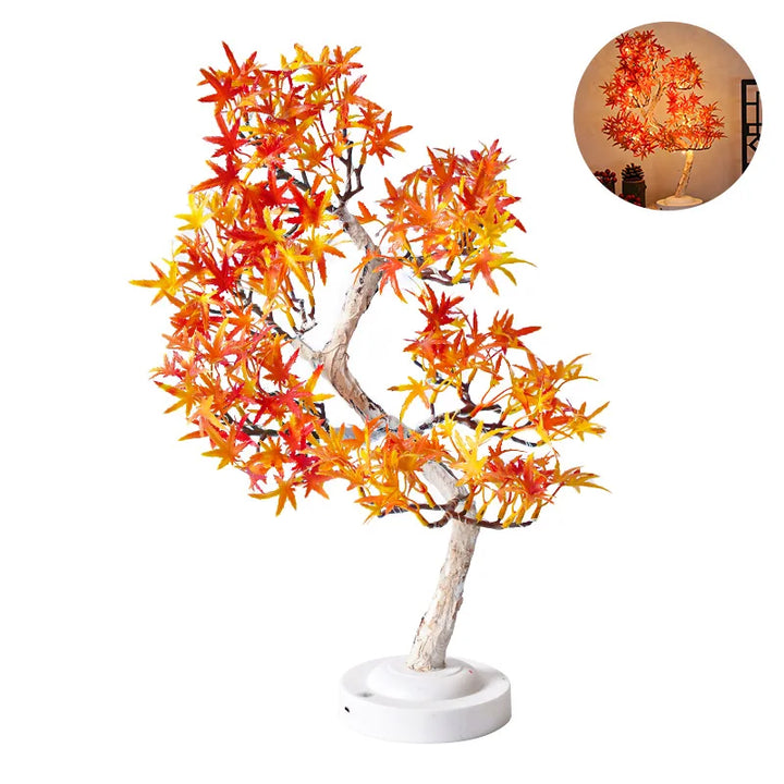 LED Ahornblatt Bonsai Baum Nachtlicht – Dekorative Tischlampe für Wohnzimmer und Schlafzimmer | Karnz