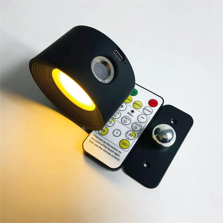 Karnz | Spotlight Kabellose Wandlampe - 360° Rotation, Dimmbar, Wiederaufladbare Wandlicht
