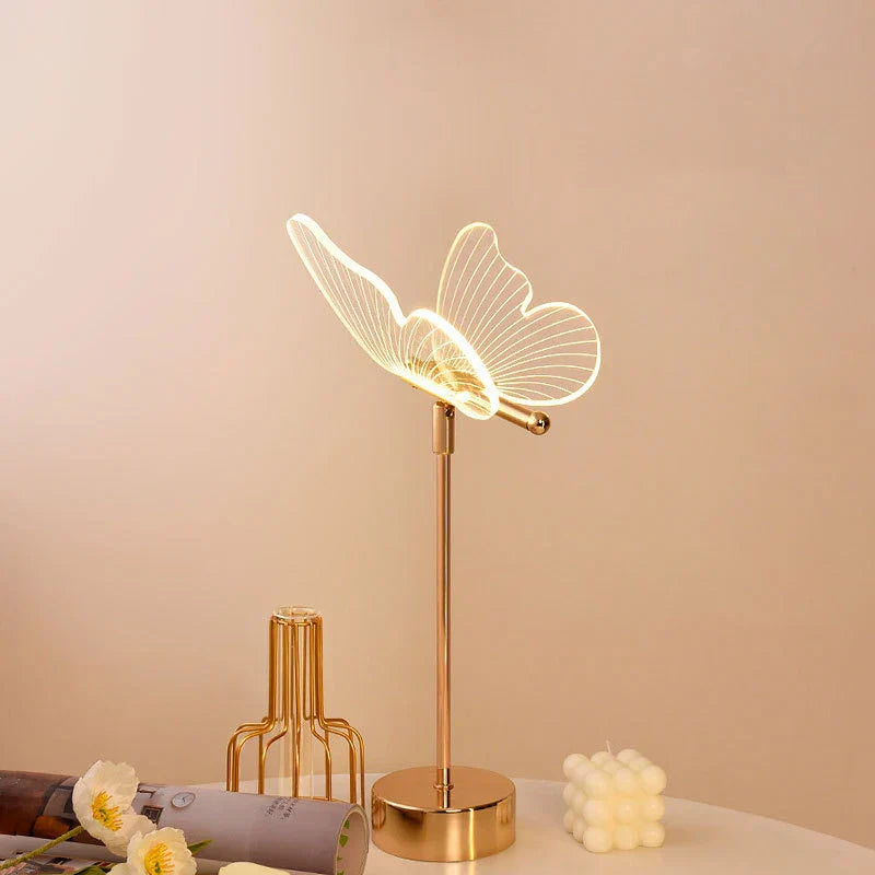 Schmetterling LED Tischlampe im Retro-Design - Dekorative Schreibtischlampe für Wohnzimmer, Schlafzimmer und Büro | Karnz