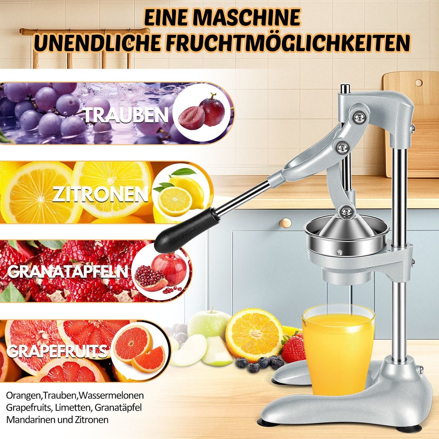 Saftpresse Manuell Zitruspresse Edelstahl | Karnz
