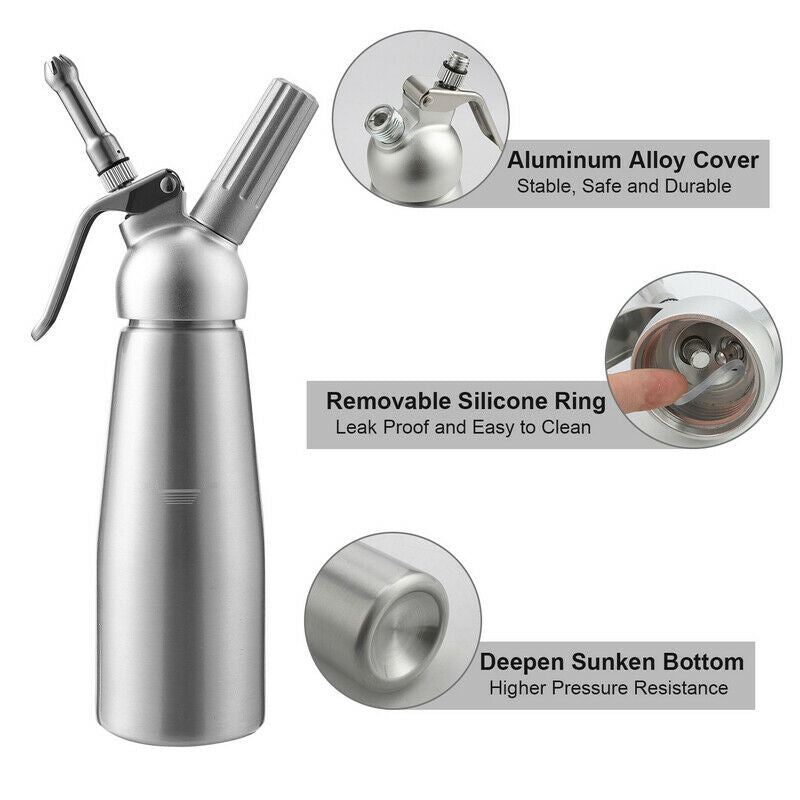 Sahnespender Alu mit 3 Düsen 500ml | Karnz