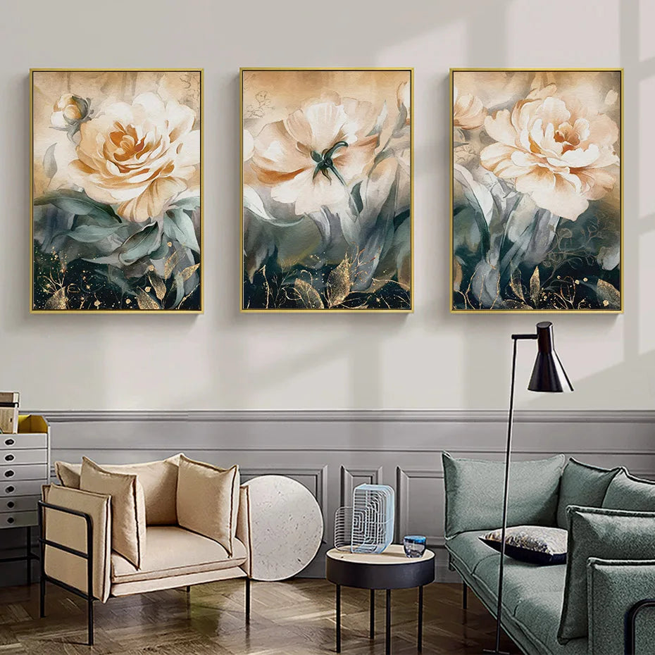 Serene Pastellblüten Florale Abstrakte Wandkunst Feine Kunst Leinwanddrucke Moderne Botanik Bilder Für Wohnzimmer Esszimmer Kunst Dekor | Karnz
