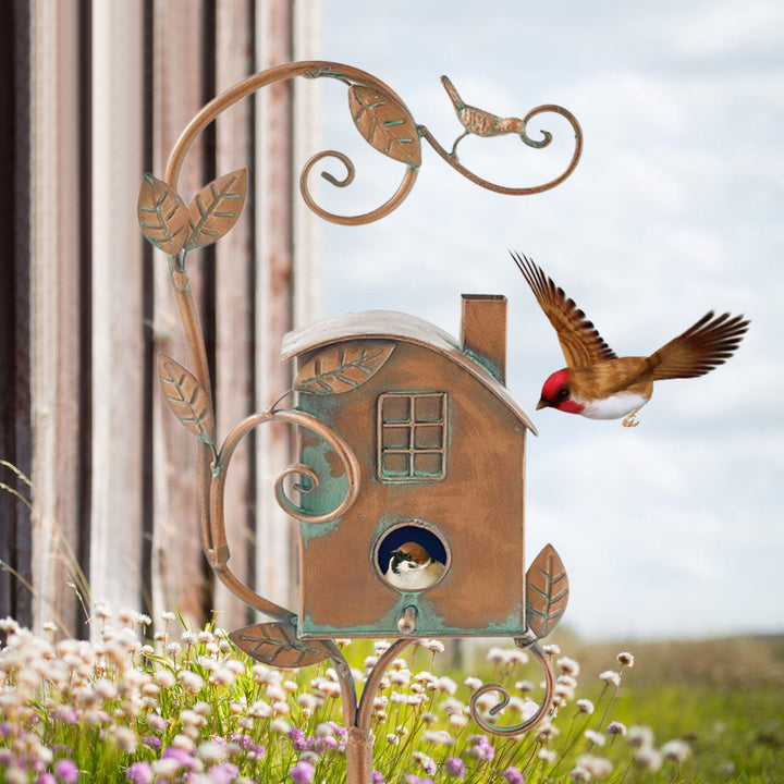 Metallkunst Vogelnest Gartenstecker - Talart