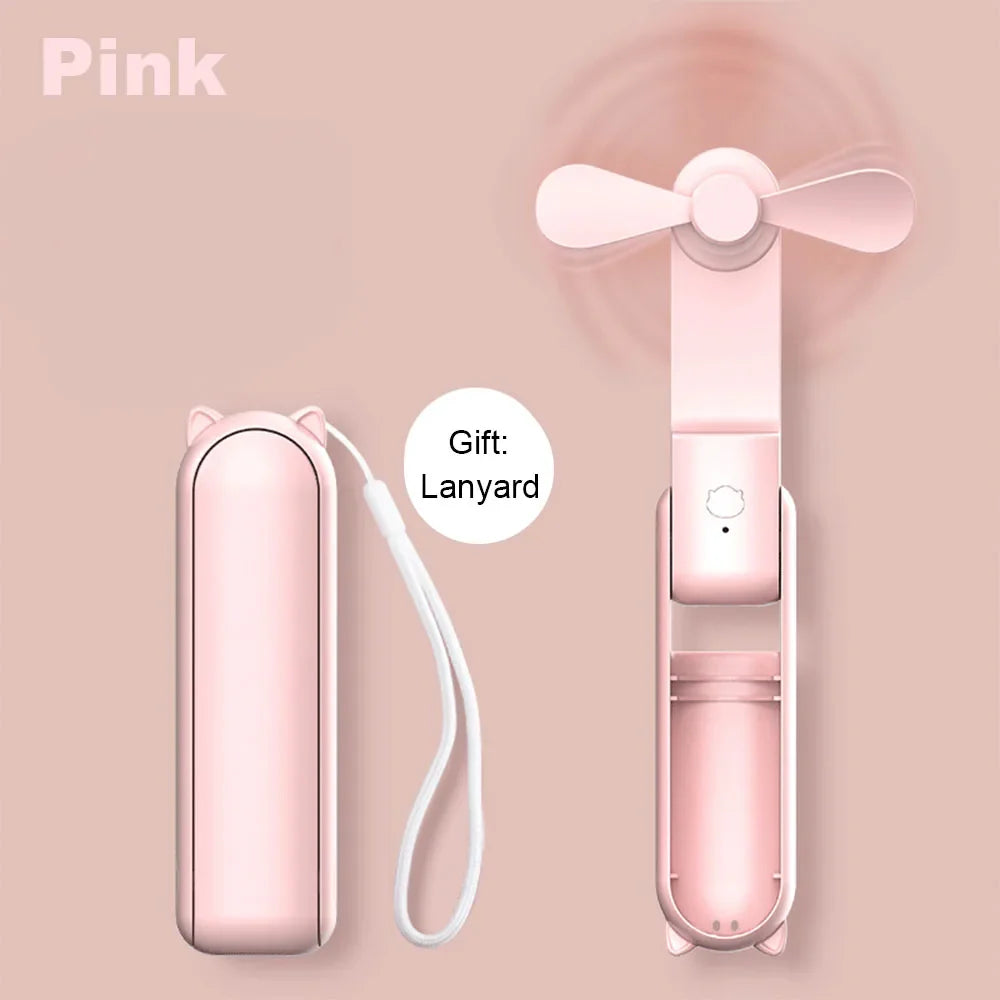 Tragbarer Mini-Handventilator – Wiederaufladbarer faltbarer Taschenventilator mit Batterie, kühlender Handventilator und Powerbank-Funktion | Karnz