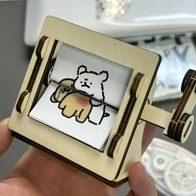 DIY Holz Handkurbel-Animationsmaschine Desktop-Dekor-Kit | Karnz