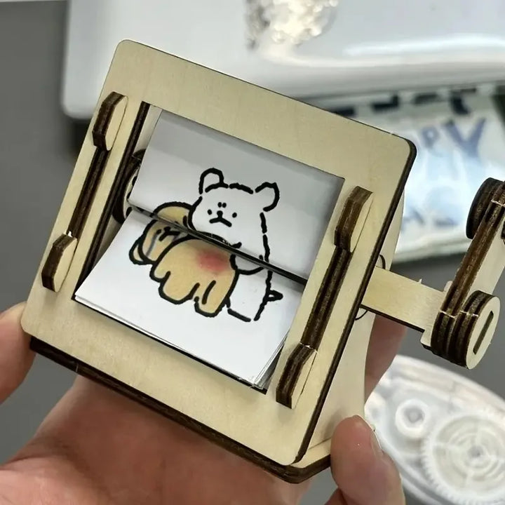 DIY Holz Handkurbel-Animationsmaschine Desktop-Dekor-Kit | Karnz