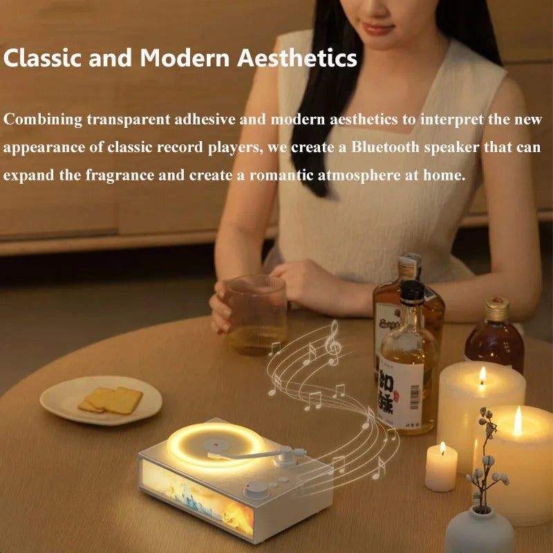 Vintage Design & LED-Stimmungsbeleuchtung Drahtloser Aromatherapie-Lautsprecher
