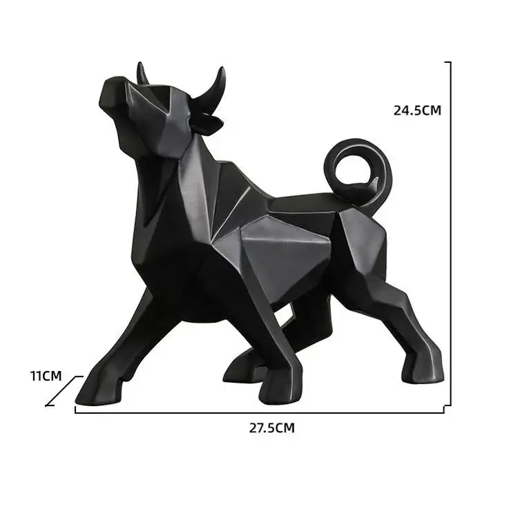 Karnz | ToroArte Stier Skulptur | Nordisches Design | Harzfigur Modern | 35 cm / 26 cm