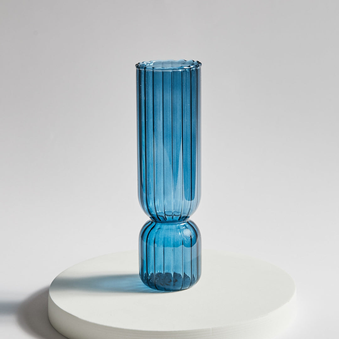 Scallop Zylinder Glas Vase | Karnz