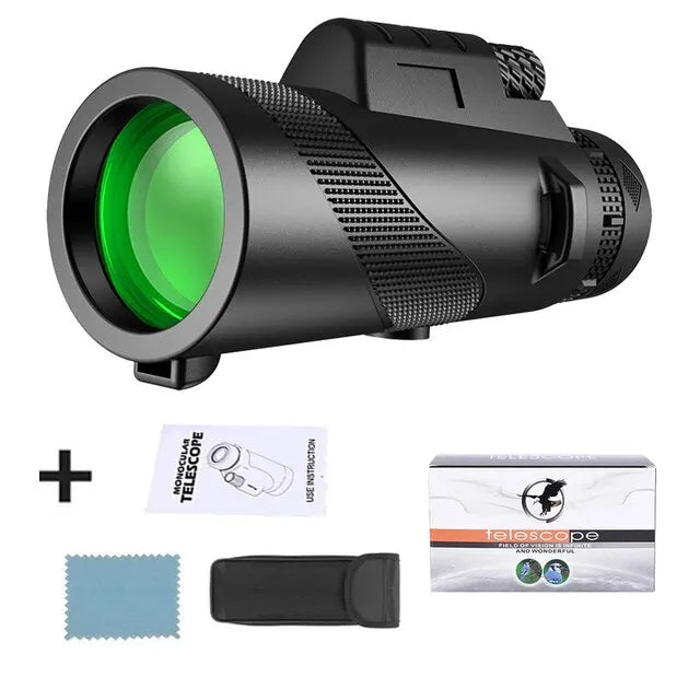 80x100 HD Zoom Monokular Teleskop: Leistungsstarke tragbare Ferngläser für Jagd, Camping und Outdoor-Reiseerkundung