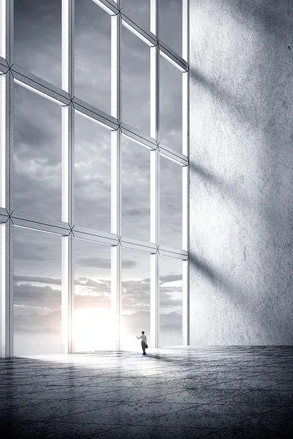 Moderne geometrische architektonische Landschaften Wandkunst Fine Art Leinwanddrucke Bilder für Studio, Home Office, Eingangsbereich Inspirierende Kunstdeko | Karnz