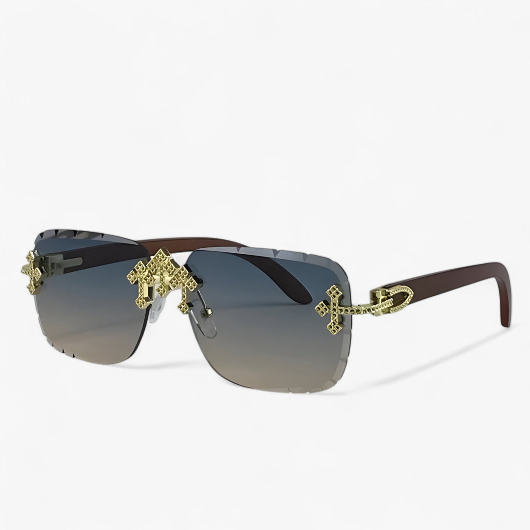 Randlose Steampunk Sonnenbrillen mit Metallakzenten – Nirex | Karnz