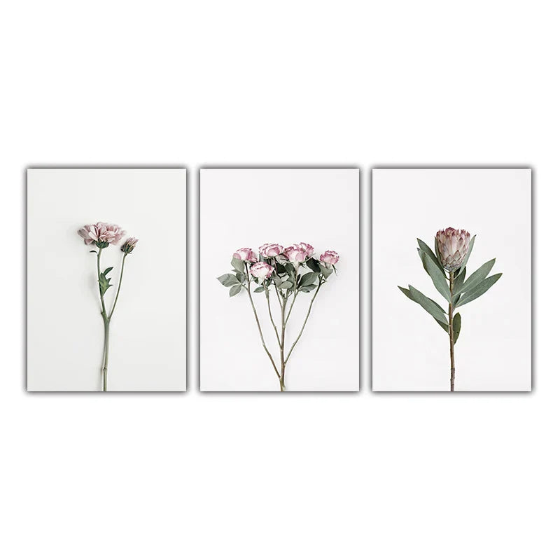 Minimalistische Pinke Florale Botanische Wandkunst Feine Kunstleinwanddrucke Posten Elegante Bilder Für Nordic Wohnzimmer Esszimmer Schlafzimmer Kunst Dekor | Karnz