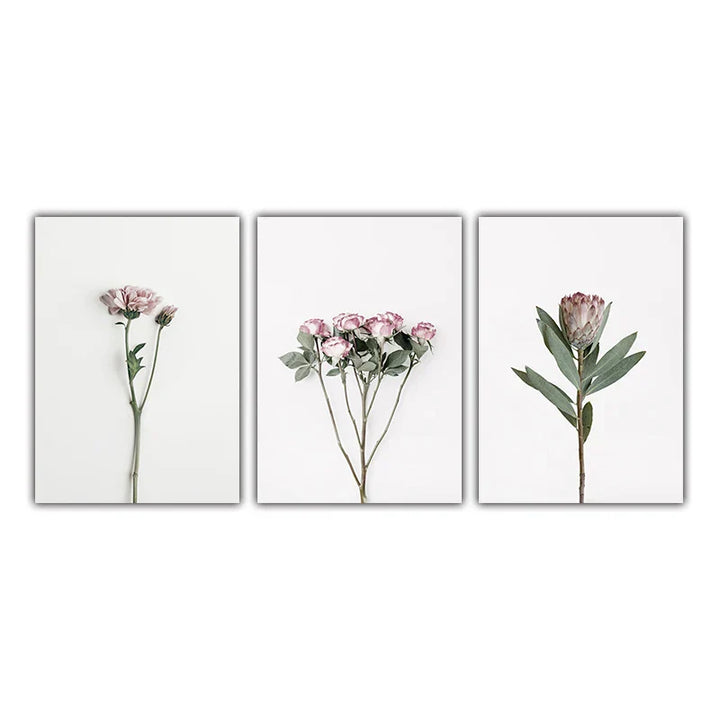 Minimalistische Pinke Florale Botanische Wandkunst Feine Kunstleinwanddrucke Posten Elegante Bilder Für Nordic Wohnzimmer Esszimmer Schlafzimmer Kunst Dekor | Karnz