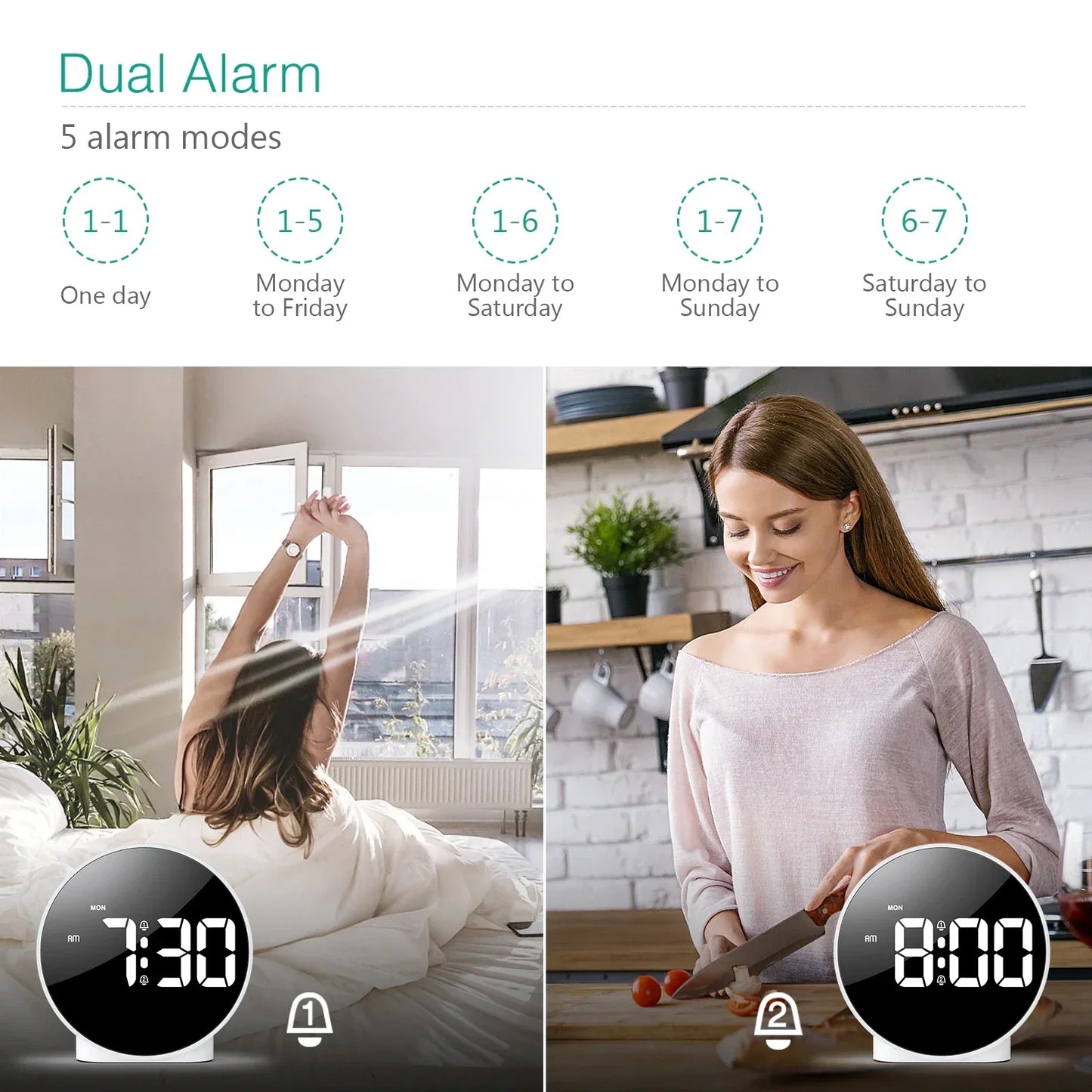Kompakte LED Digital Tischuhr – Modernes Design mit USB-Anschluss | Karnz