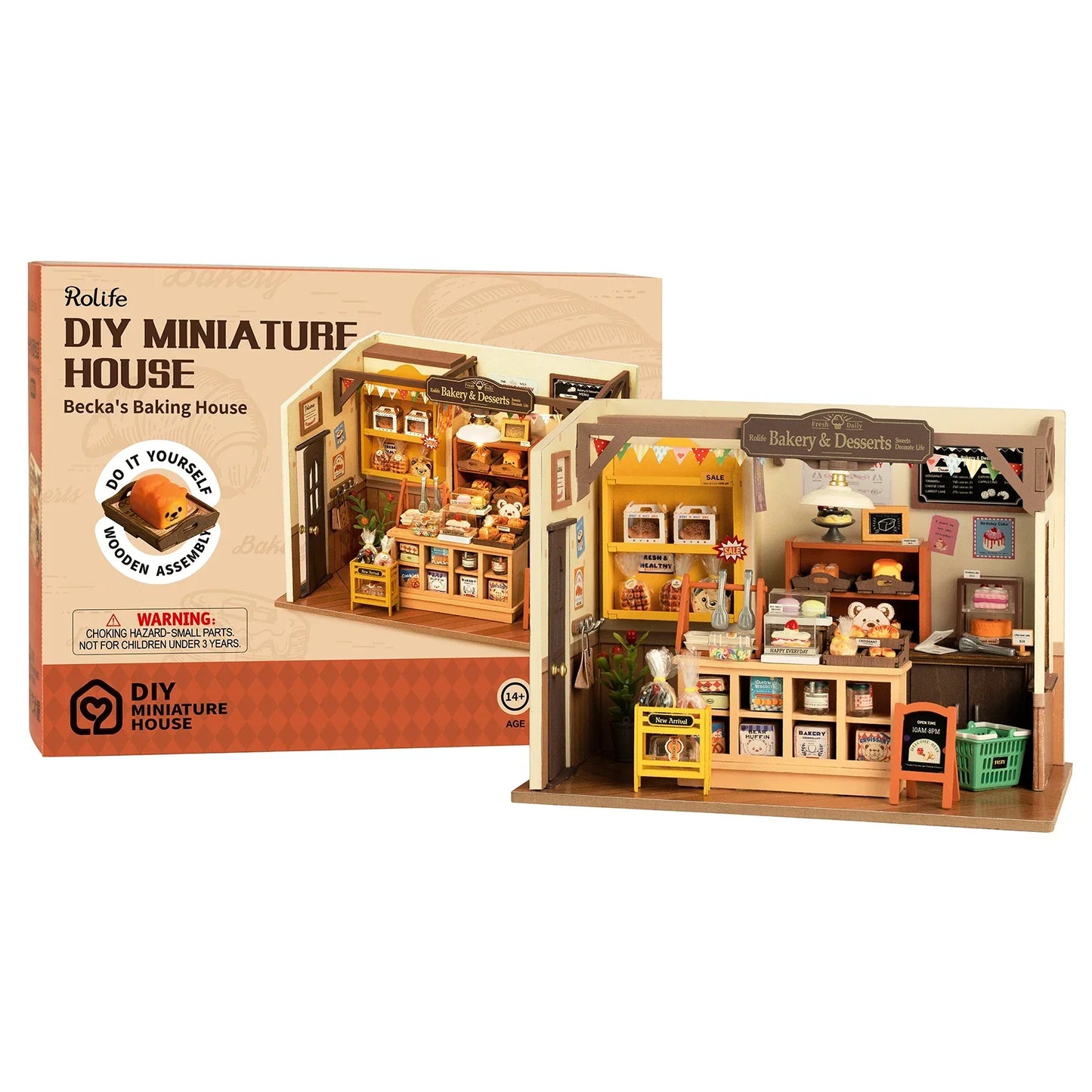 Miniatur Café Holz Zusammenbau DIY Bäckerei Set | Karnz
