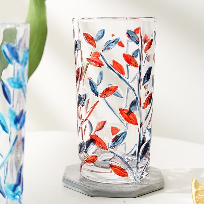 Handgemalte Blattglas-Tasse | Karnz