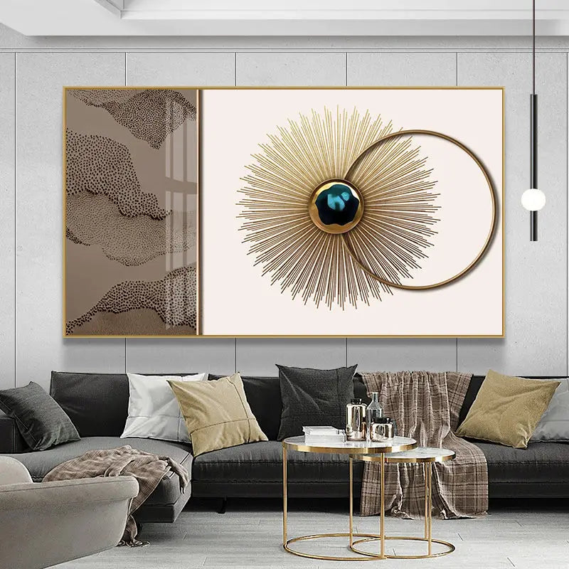 Moderne Ästhetik Abstrakte Sonne & Mond Wandkunst Feine Kunst Leinwanddrucke Bilder für luxuriöses Loft Wohnzimmer Esszimmer Lifestyle Kunst Dekor | Karnz