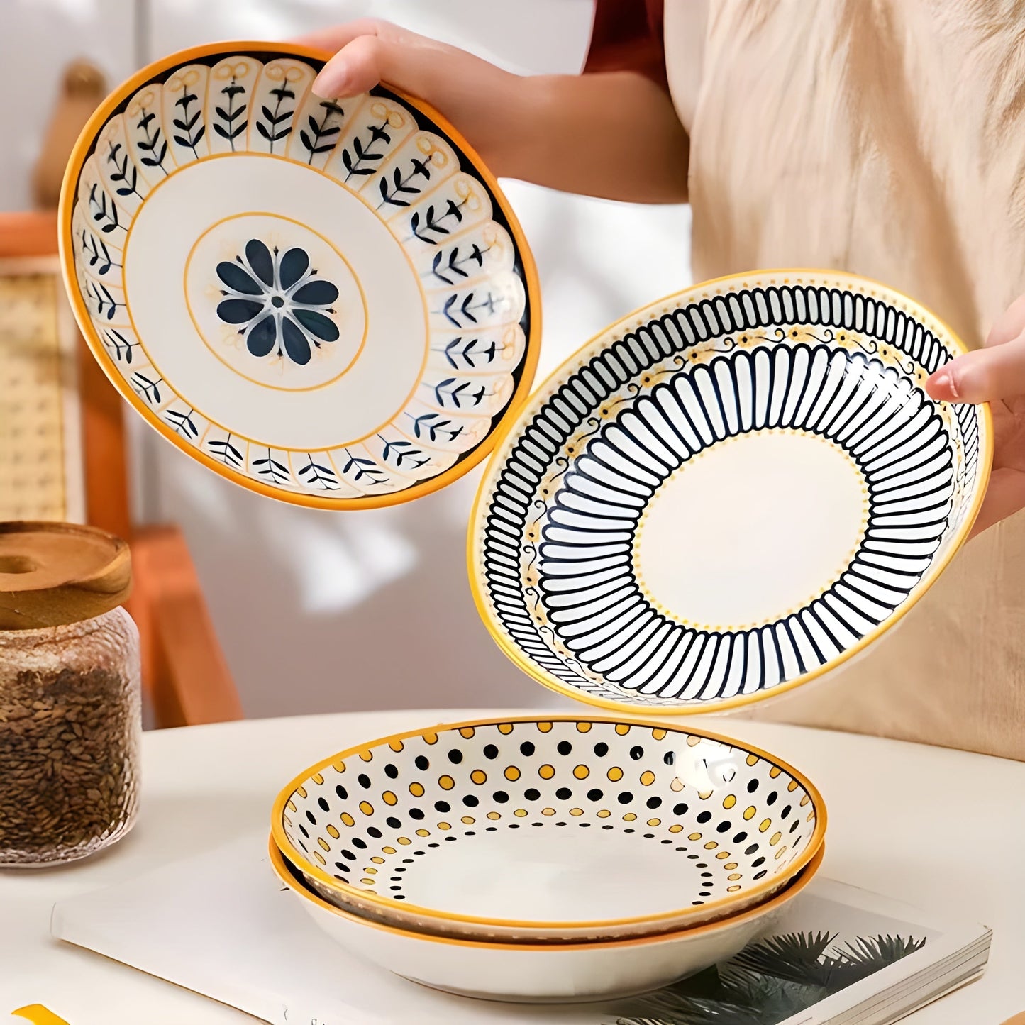 Handbemaltes Porzellanteller-Set – elegant und dekorativ | Perfekt für den Alltag und besondere Anlässe
