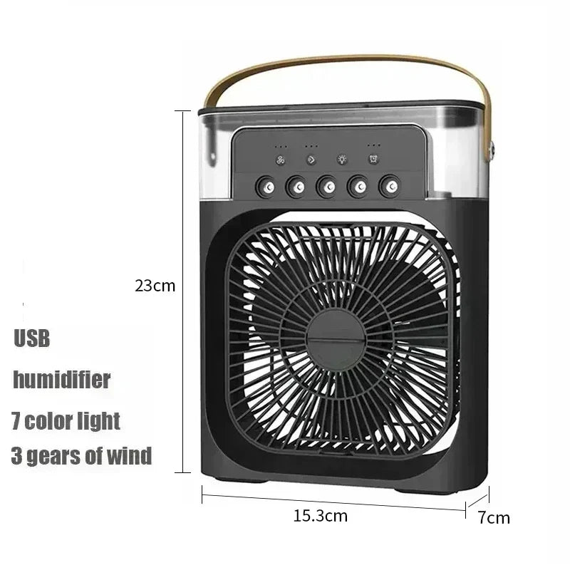 3-in-1 Mini-Luftkühler-Fan – Tragbarer Haushaltsklimaanlage mit LED-Nachtlicht, Luftbefeuchter und einstellbarem Luftstrom für Zuhause & Büro | Karnz