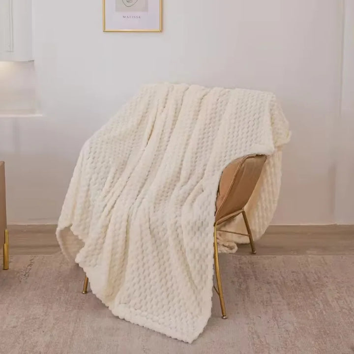 Karnz | Gemusterte weiche Samtdecke warme gemütliche Decke für Sofa und Bett