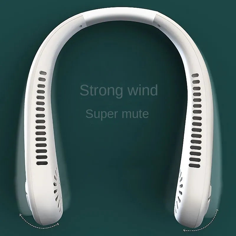 Bleib überall cool mit 1PC neuem Mini-Nacken tragbarem bladeless hängenden Nackenventilator - lange Akkulaufzeit, wiederaufladbar, 3-Geschwindigkeits-Luftkühler für den Sommer-Sport | Karnz