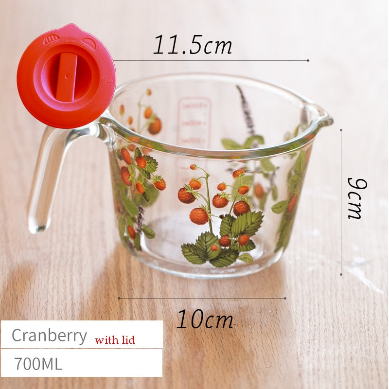 Retro Flowers Messbecher mit Deckel
