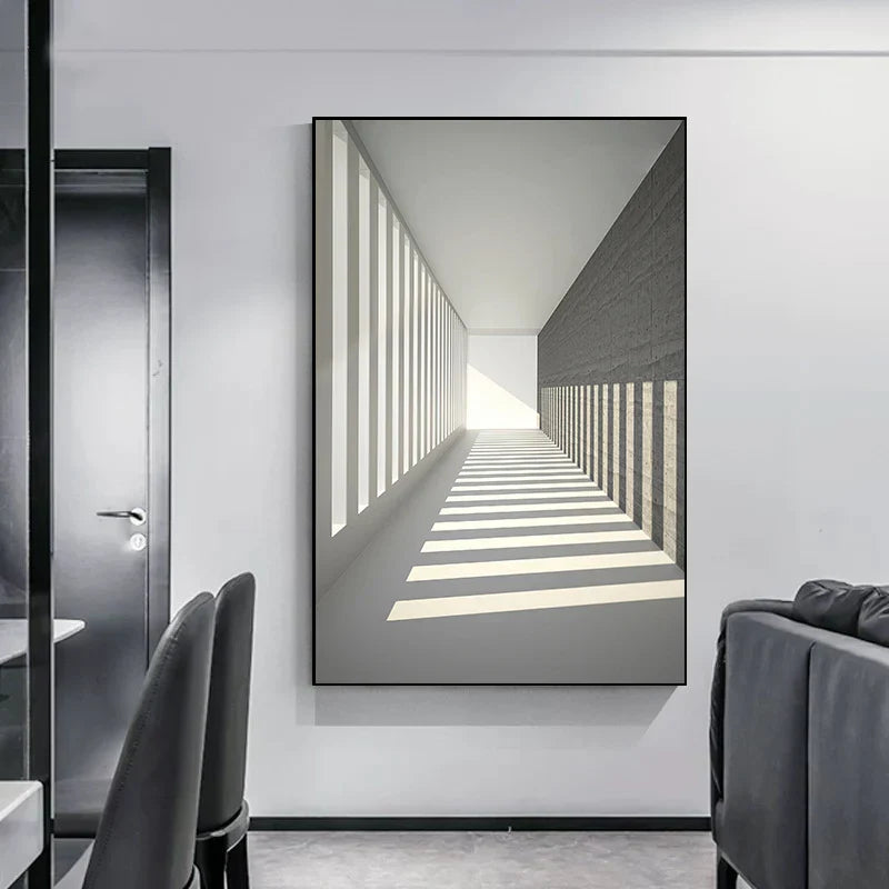 Minimalistische abstrakte architektonische Wandkunst feine Kunstleinwand Drucke Poster Bilder für moderne Apartment Wohnzimmer Büro Dekor | Karnz