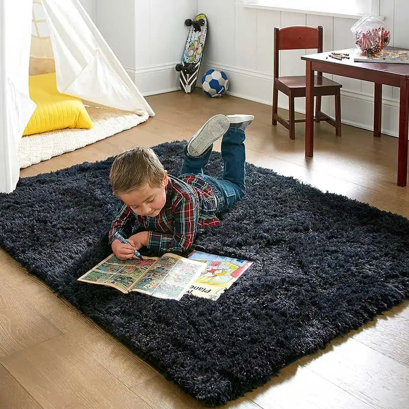Flauschiger, ultraweicher, rutschfester Teppich mit Memory-Schaum-Kissen