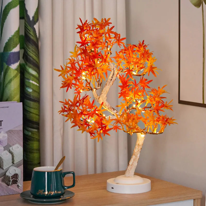 LED Ahornblatt Bonsai Baum Nachtlicht – Dekorative Tischlampe für Wohnzimmer und Schlafzimmer | Karnz
