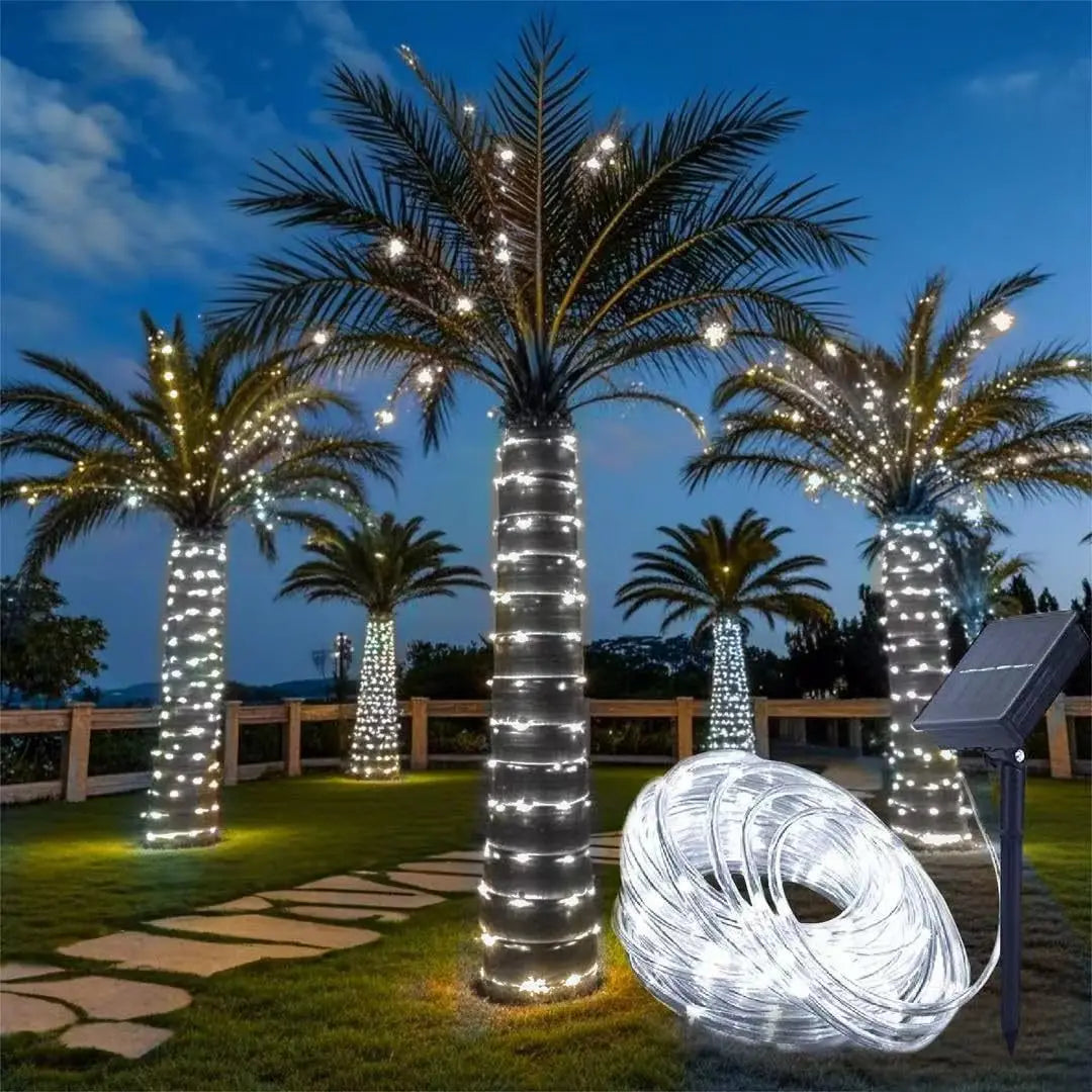 Karnz | LumiSolar Lichterkette Außenbereich | 7–32 m | Solar betrieben & wasserdicht | 8 Lichtmodi | Weihnachten, Garten & Party