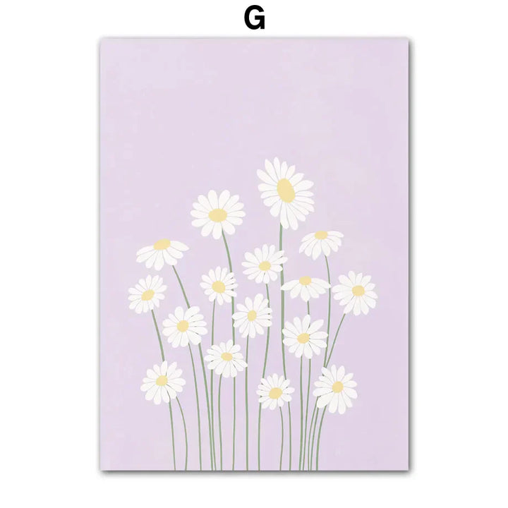 Pink Lavendel Gänseblümchen Blumenmarkt Poster Wandkunst Feine Kunst Leinwanddrucke Pastell Blumenbilder Für Wohnzimmer Schlafzimmer Kunst Dekor | Karnz