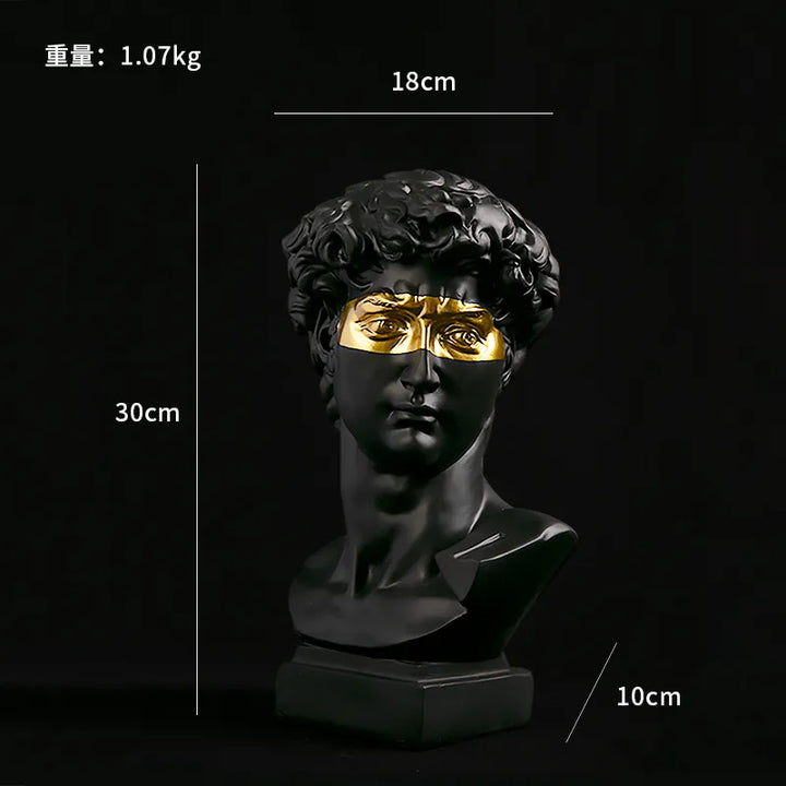 Europäische Wohndekoration David-Kopf-Harzstatuen Statuen Wohndekoration Moderne abstrakte Kunst Büste Skulptur Kunstskizzenübung