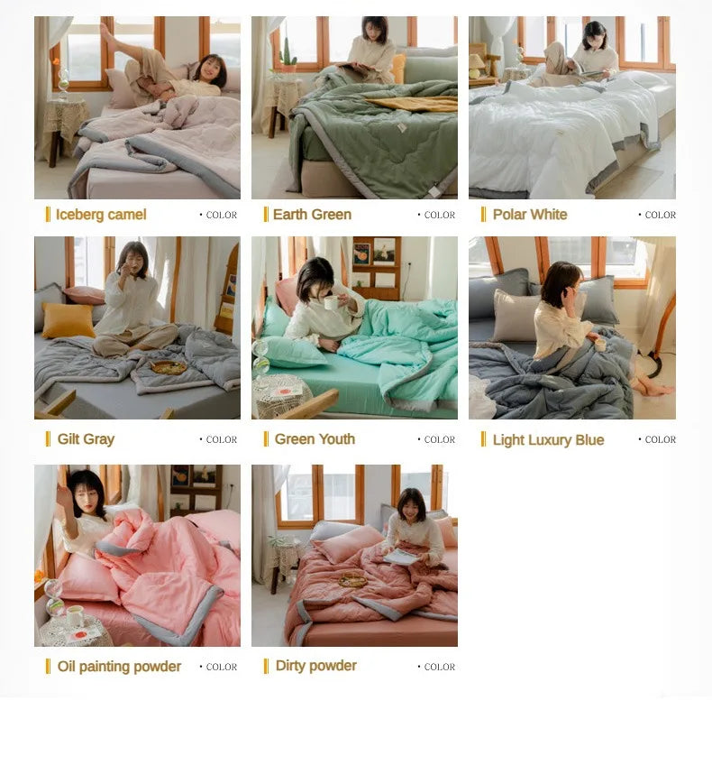 2024 Japanische Baumwolle-Polyester Sommerdecke – Leicht, Waschbar, Hautfreundliche Einfarbige Decke | Karnz