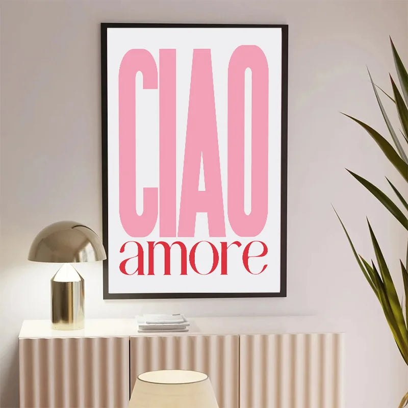 Pink Retro Liebe Zitat Wandkunst Feine Kunst Leinwanddrucke Typografische Bilder Für Schlafzimmer Wohnzimmer Hotelzimmer Modernes Apartment Wandkunst Dekor | Karnz