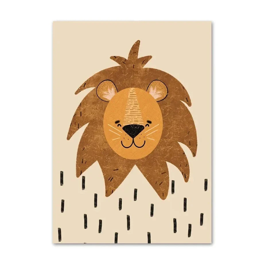 Niedliche Baby Tiere Kinderzimmer Wandkunst Illustrationen Fine Art Leinwanddrucke Gänse Maus Löwe Eisbär Poster Bilder für das Kinderzimmer Wanddekoration | Karnz