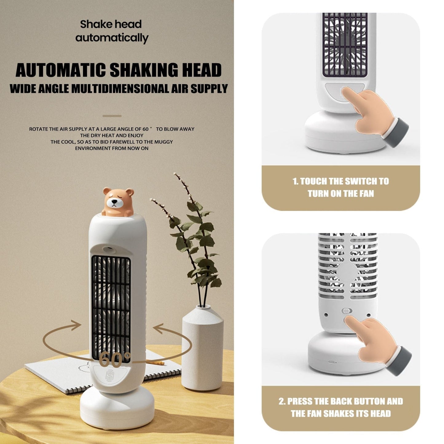 Mini Bear Air Cooler Humidifier Fan | Karnz