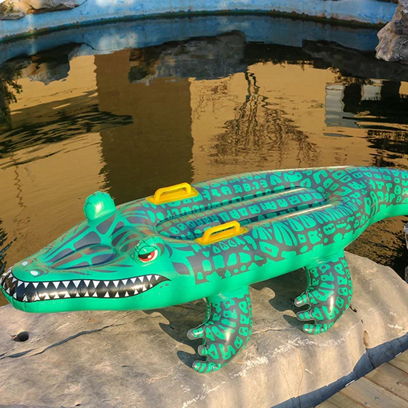 Karnz | Floatoro Inflatable Krokodil Schwimmspielzeug für Kinder & Erwachsene | Schwimmspielzeug für Strand, Pool & Sommerparty | Langlebiges PVC-Wasserbett