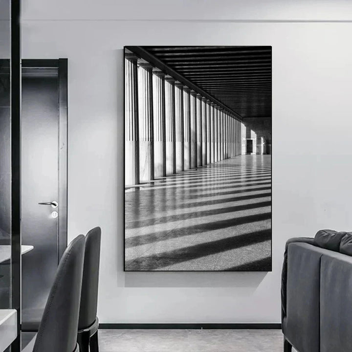 Minimalistische abstrakte architektonische Wandkunst feine Kunstleinwand Drucke Poster Bilder für moderne Apartment Wohnzimmer Büro Dekor | Karnz