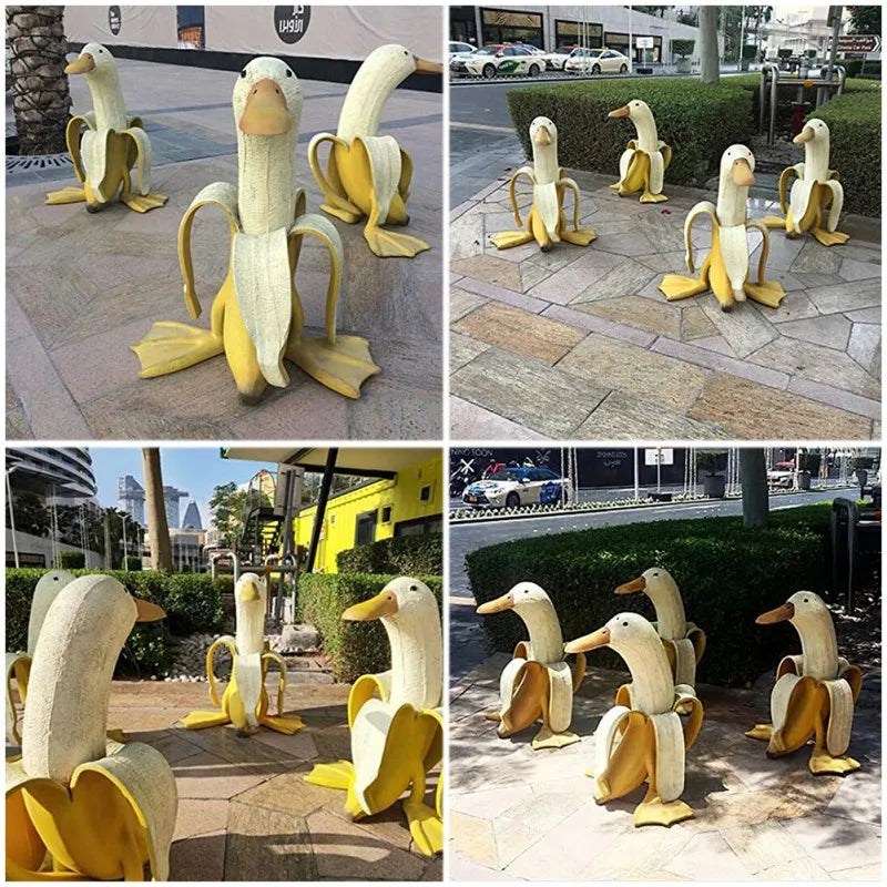 BananaDuck Dekorationsfigur – Verspielte Harzdekoration für drinnen oder draußen | Karnz