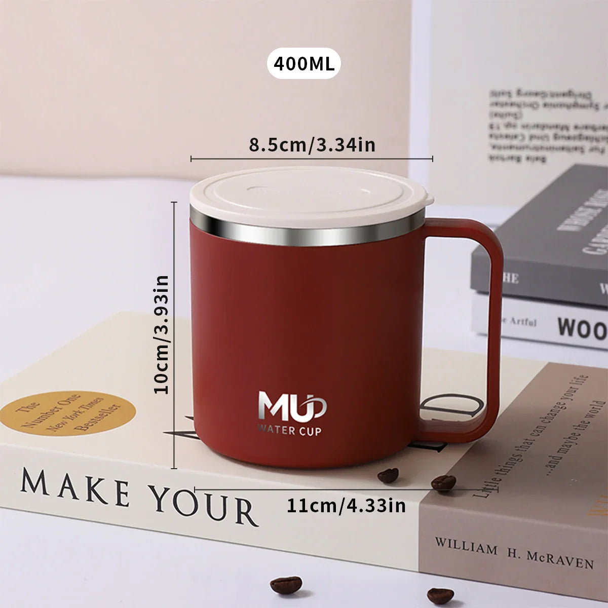Isolierte Edelstahl Kaffeetasse mit Deckel | Karnz