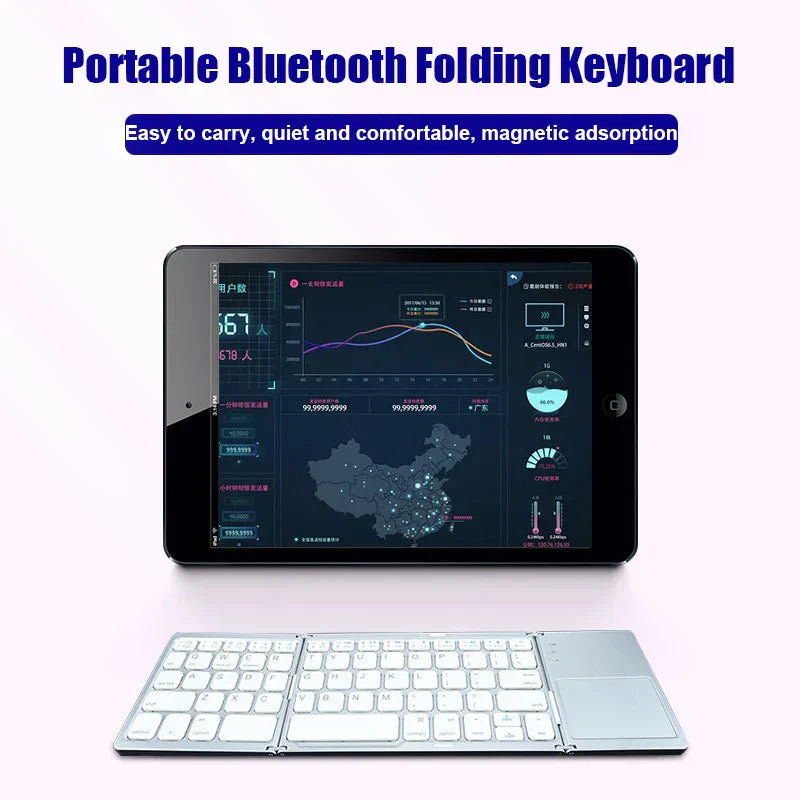 Drahtlos faltbare Bluetooth-Tastatur mit Touchpad – Kompakt, vielseitig und ultra-portabel | Karnz