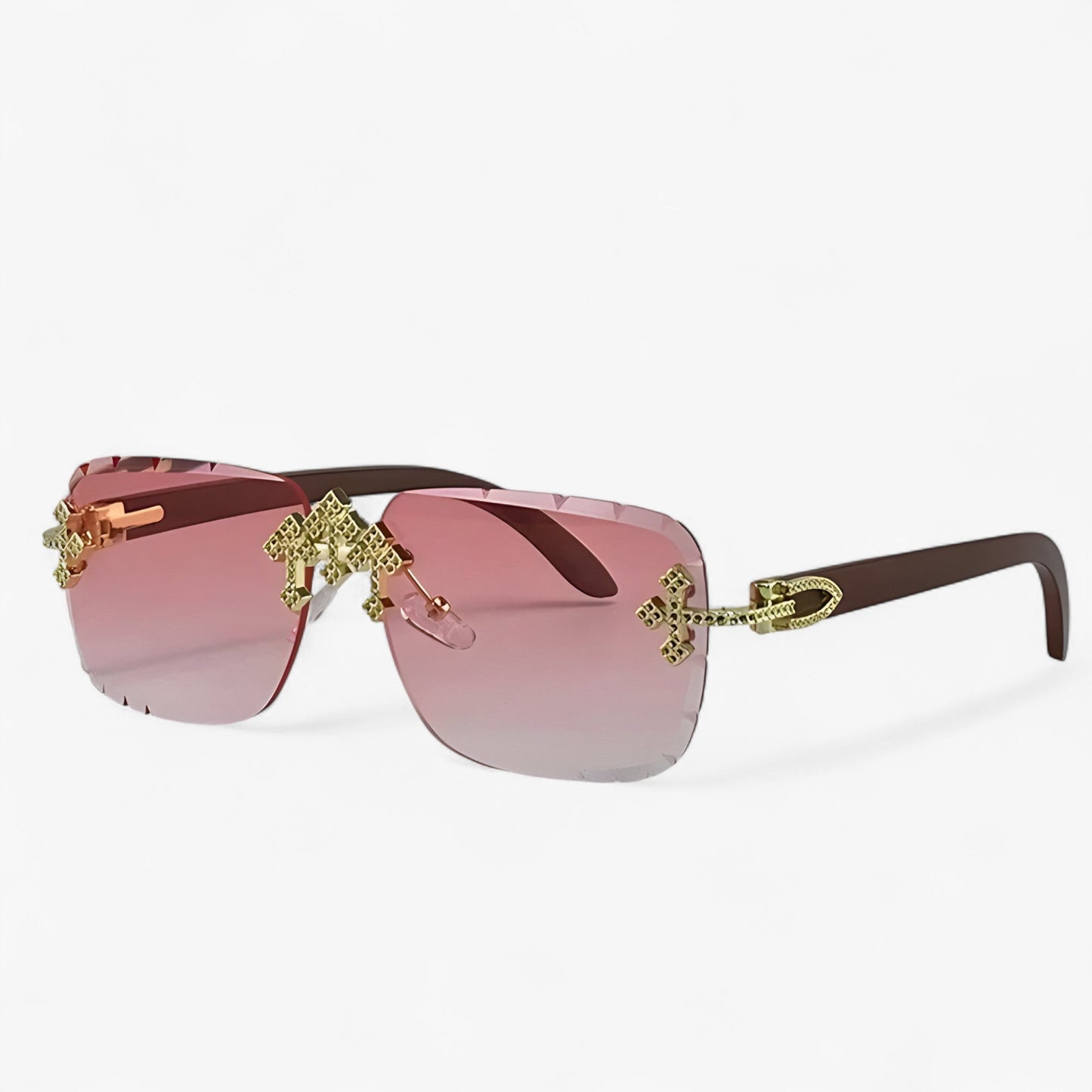 Randlose Steampunk Sonnenbrillen mit Metallakzenten – Nirex | Karnz