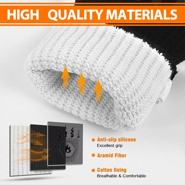 Karnz | ThermaGrip Hitzebeständiger Grillhandschuh | Silikon & Baumwolle | Rutschfest & feuerfest bis 800 °C | Für Grill, Backofen & BBQ | 1 Stück