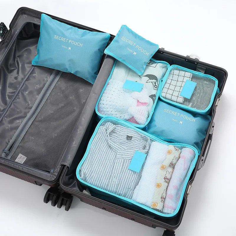 Karnz | TRAVORO Packwürfel Set | 6-teilig | Wasserdicht & Extra Volumen | Koffer Organizer für Herren