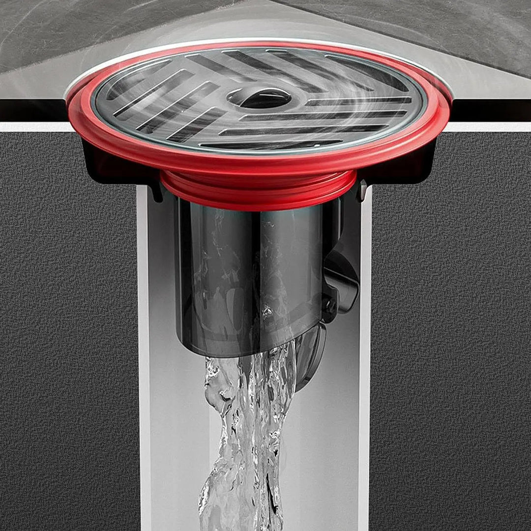 AquaShield Kompakt Bodenablauf – Edelstahl & Silikon Rückfluss-Schutz für Badezimmer, Dusche & Küche Karnz