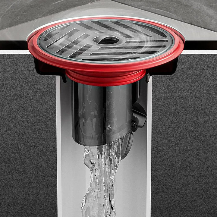 AquaShield Kompakt Bodenablauf – Edelstahl & Silikon Rückfluss-Schutz für Badezimmer, Dusche & Küche Karnz